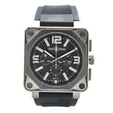 ベル&ロス プロ チタニウム 腕時計 BR01-94-TT 自動巻き グレー文字盤 チタン ラバー メンズ Bell&Ross 【中古】